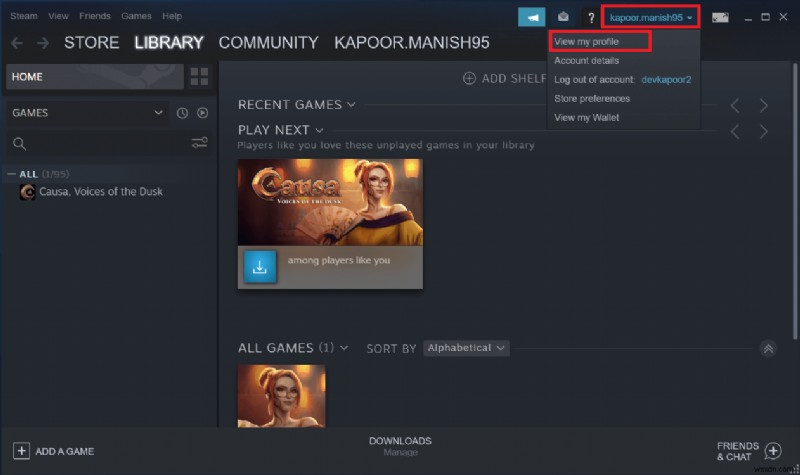 Cách thay đổi tên tài khoản Steam 