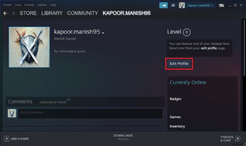 Cách thay đổi tên tài khoản Steam 