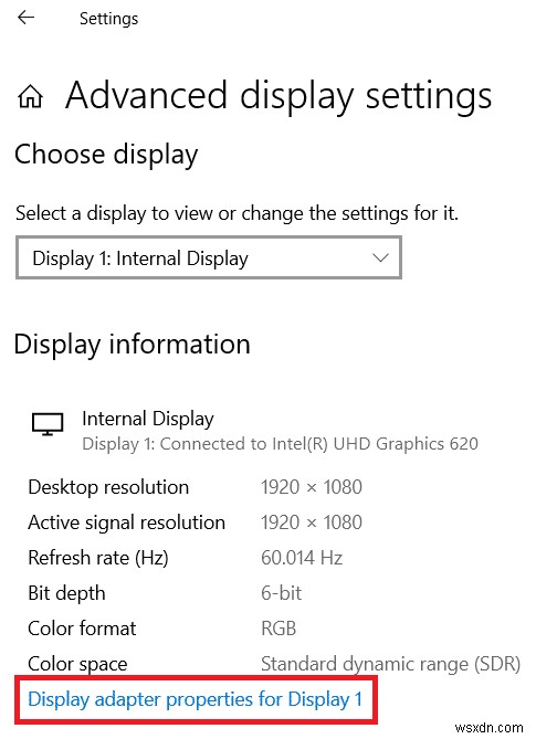 Cách kiểm tra mô hình màn hình trong Windows 10