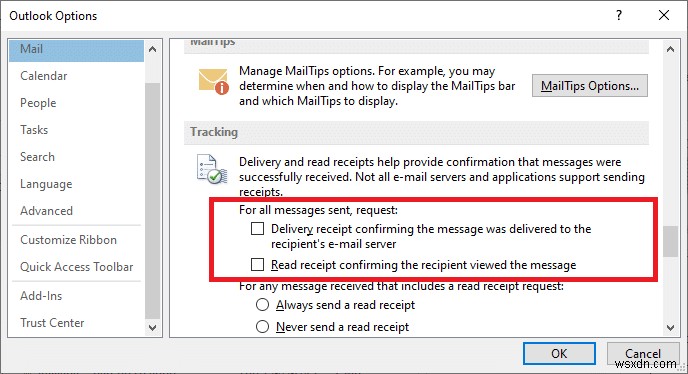 Cách bật tắt biên nhận đã đọc email trong Outlook