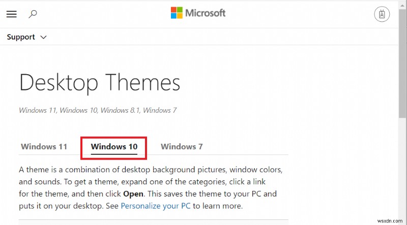 Cách tải xuống chủ đề cho Windows 10