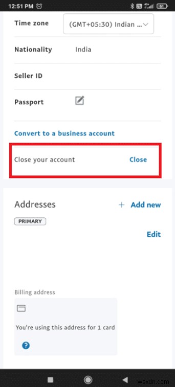 Cách xóa tài khoản PayPal