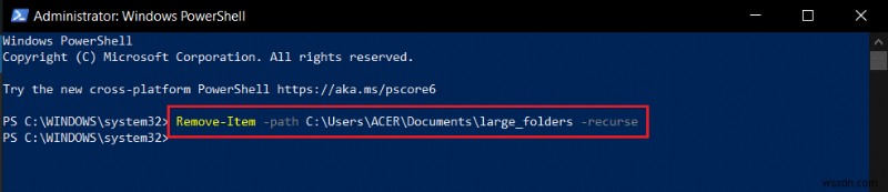 Cách xóa thư mục và thư mục con trong PowerShell 