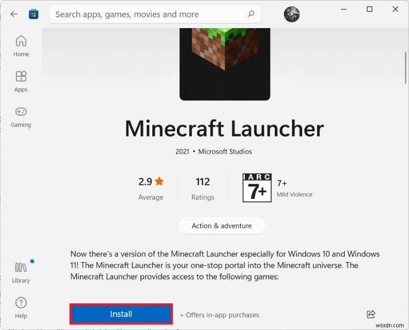 Cách tải xuống và cài đặt Minecraft trên Windows 11 