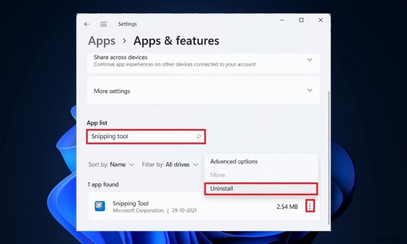 Cách tắt công cụ Snipping Tool trong Windows 11 