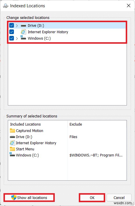 Cách định cấu hình các tùy chọn lập chỉ mục trên Windows 11