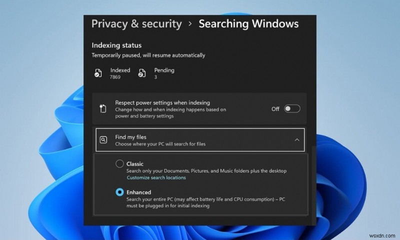 Cách tắt tính năng lập chỉ mục tìm kiếm trong Windows 11 