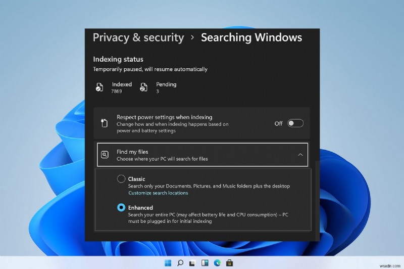 Cách tắt tính năng lập chỉ mục tìm kiếm trong Windows 11 