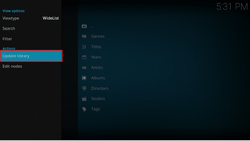 Cách cập nhật Thư viện Kodi 