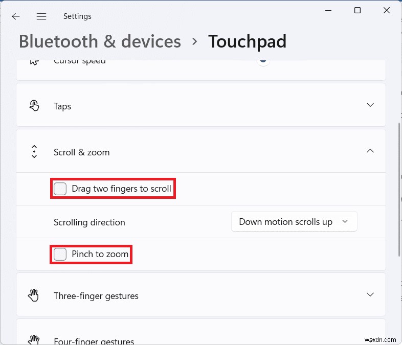 Cách tắt cử chỉ Touchpad trong Windows 11 