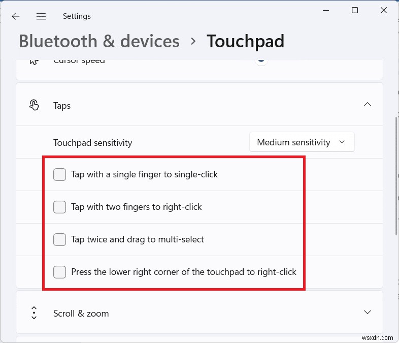 Cách tắt cử chỉ Touchpad trong Windows 11 