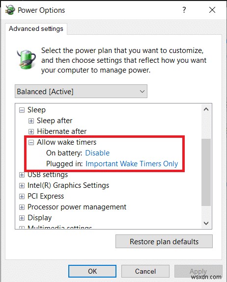 Khắc phục chế độ ngủ của Windows 10 không hoạt động 