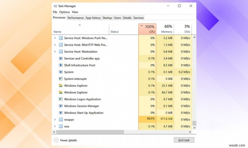 Khắc phục tình trạng sử dụng đĩa cao WSAPPX trong Windows 10 