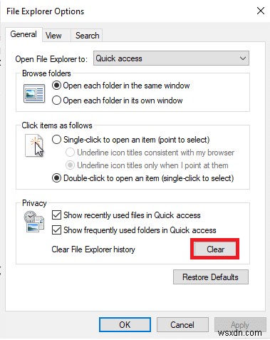 Sửa lỗi File Explorer không phản hồi trong Windows 10 