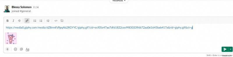 Cách gửi ảnh GIF trong Slack 