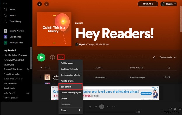 Cách thay đổi hình ảnh danh sách phát Spotify 