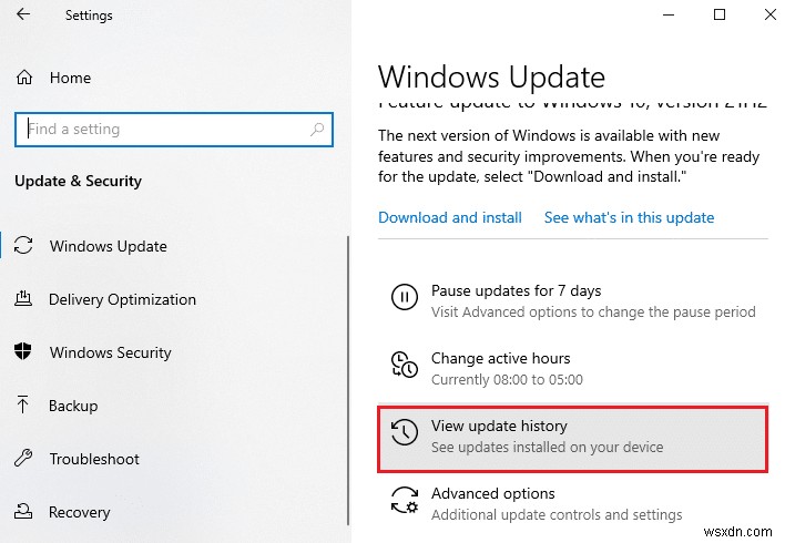 Sửa lỗi Windows Update Tải xuống 0x800f0984 2H1 