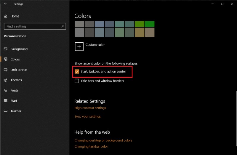 Cách thay đổi màu thanh tác vụ trong Windows 10 