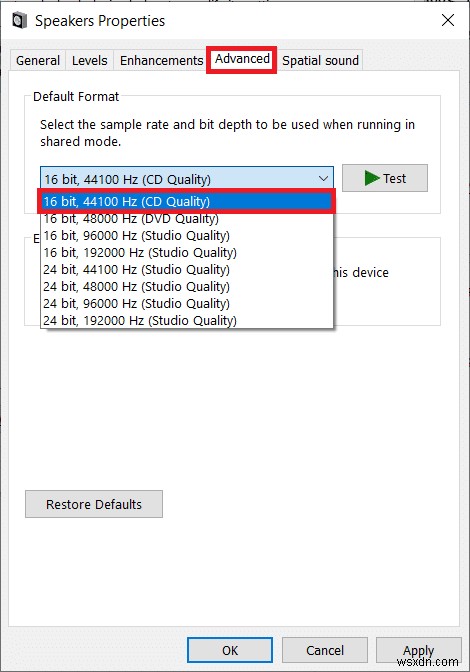 Sửa lỗi âm thanh Windows 10 Crackling 