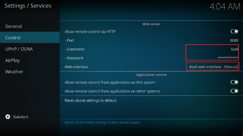 Cách sử dụng giao diện web Kodi 