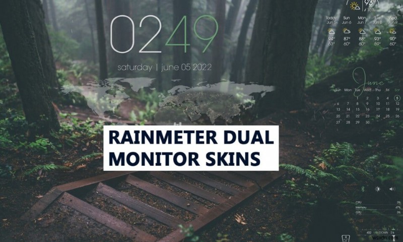 Cách thiết lập giao diện màn hình kép Rainmeter trên Windows 10 