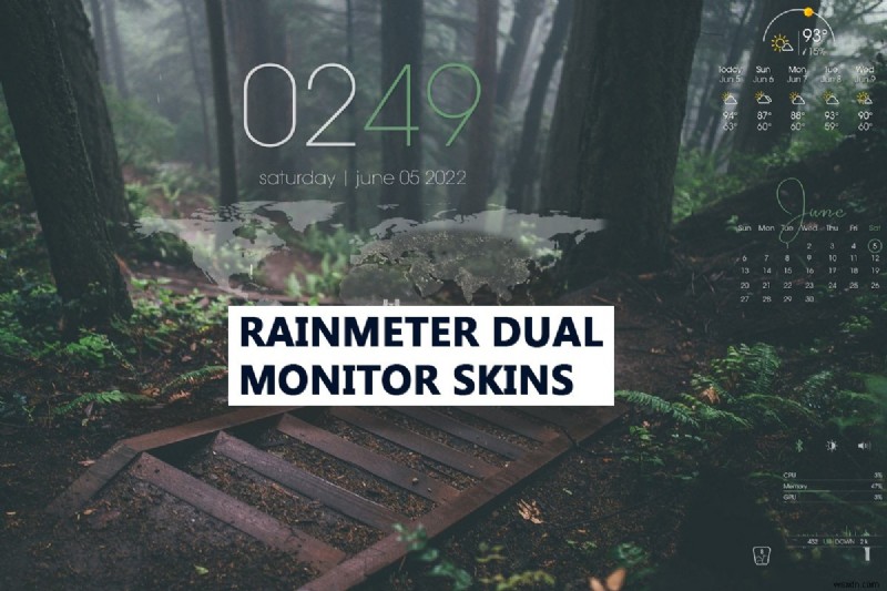 Cách thiết lập giao diện màn hình kép Rainmeter trên Windows 10 