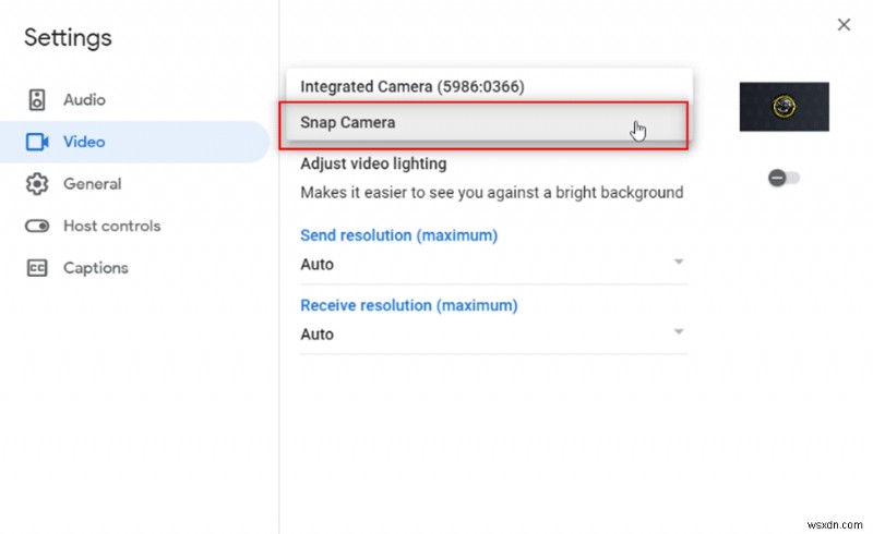 Cách sử dụng Snap Camera trên Google Meet 