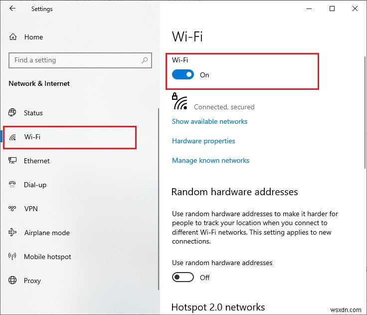 Sửa tùy chọn WiFi không hiển thị trong Windows 10 