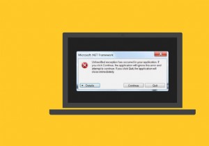Sửa lỗi ngoại lệ không được xử lý đã xảy ra trong ứng dụng của bạn trên Windows 10 