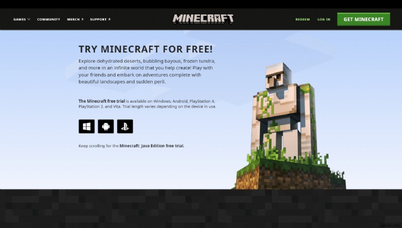 Cách tải phiên bản Minecraft Windows 10 miễn phí 