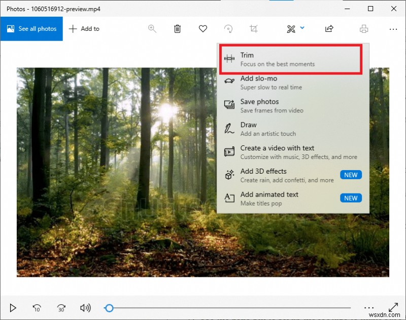 Cách cắt video trong Windows 10 