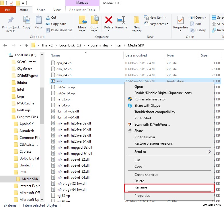 Sửa lỗi ứng dụng Esrv.exe trong Windows 10 