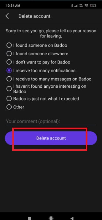 Cách xóa tài khoản Badoo 