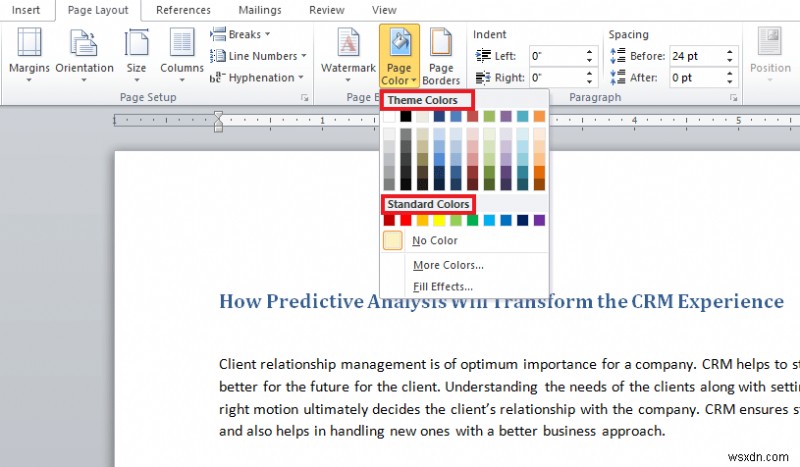 Cách thay đổi màu nền trong Microsoft Word 