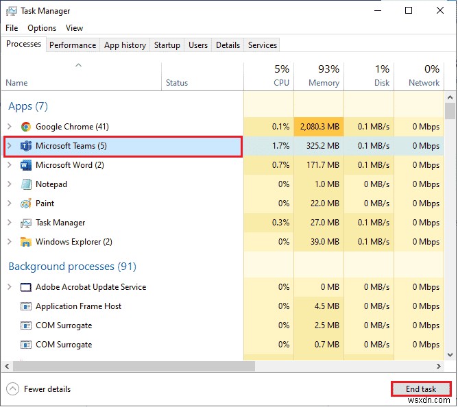 Khắc phục sự cố Microsoft Teams trên Windows 10 