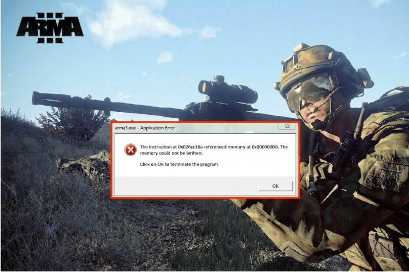 Sửa lỗi bộ nhớ tham chiếu Arma 3 trong Windows 10 