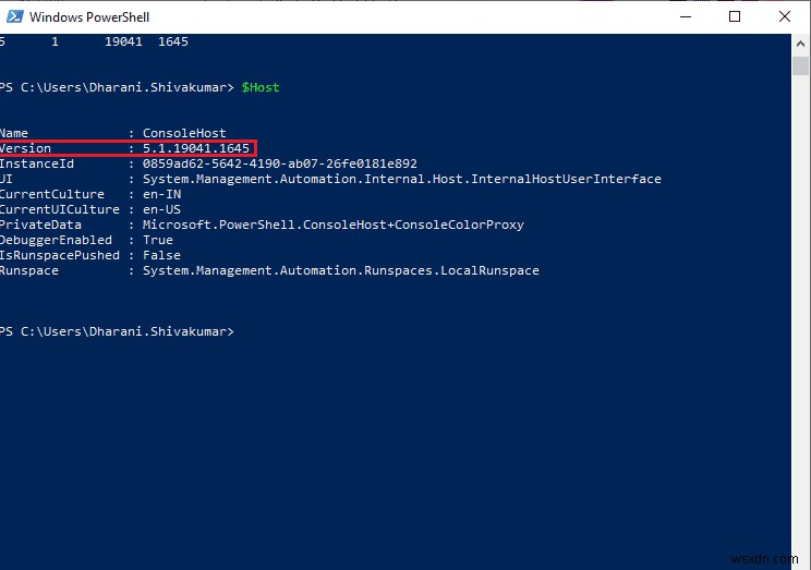 Cách kiểm tra phiên bản PowerShell trong Windows 10 