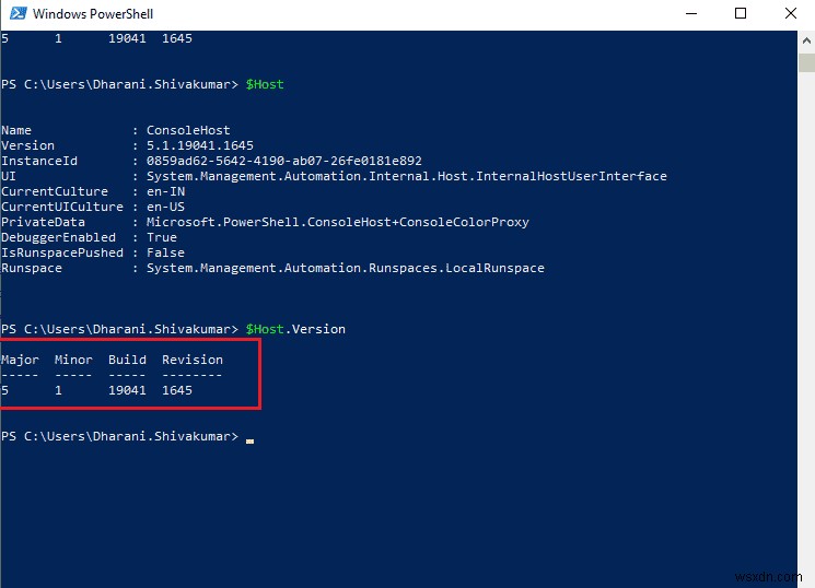 Cách kiểm tra phiên bản PowerShell trong Windows 10 