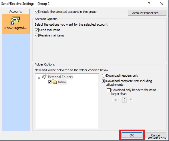 Sửa lỗi Outlook 0x8004102a trong Windows 10 