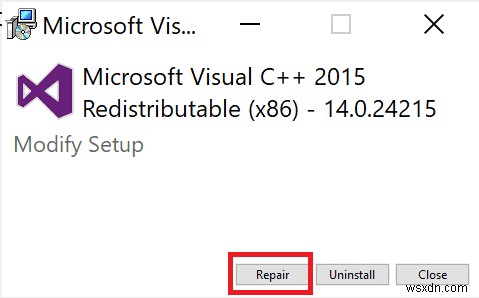 Cách sửa chữa Microsoft Visual C ++ Redistributable 