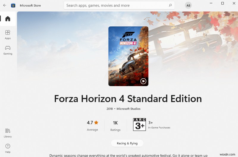 Sửa Forza Horizon 4 FH001 trong Windows 10 