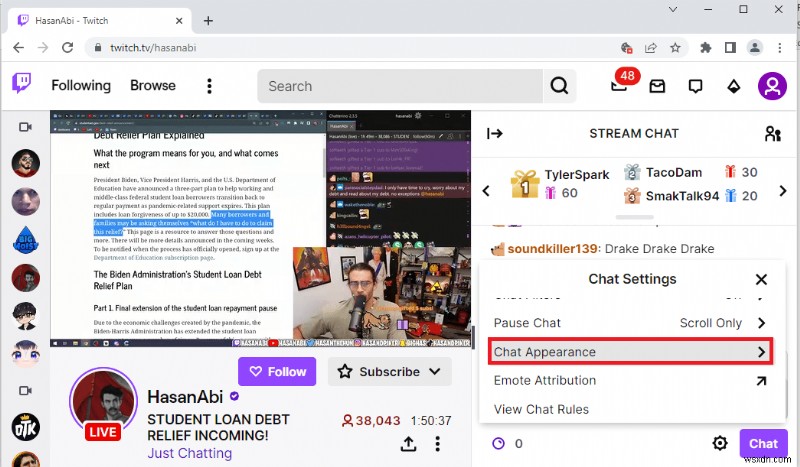 Sửa lỗi Twitch không thể kết nối với trò chuyện 