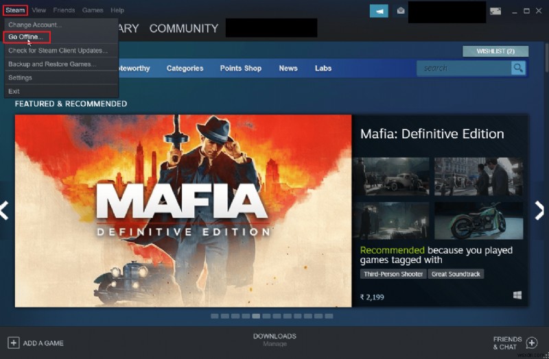 Cách thực hiện cập nhật tự động bằng Steam Disable 