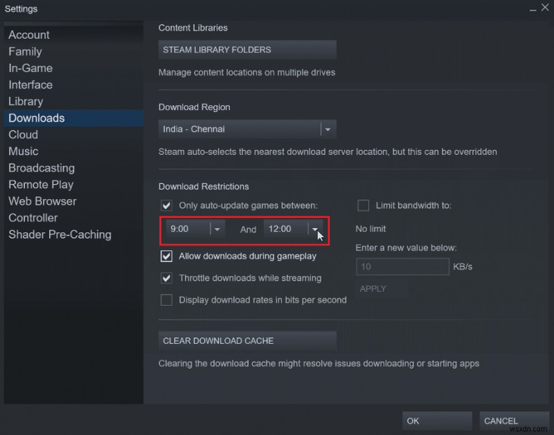 Cách thực hiện cập nhật tự động bằng Steam Disable 