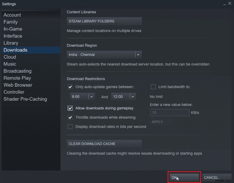 Cách thực hiện cập nhật tự động bằng Steam Disable 