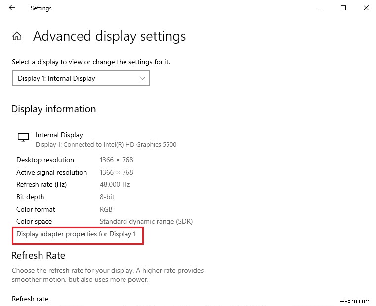 Khắc phục 144Hz không hiển thị trong màn hình Windows 10 