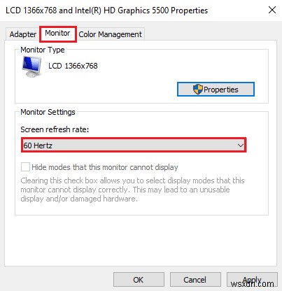 Khắc phục 144Hz không hiển thị trong màn hình Windows 10 
