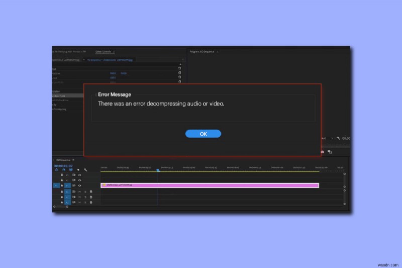 Sửa lỗi Premiere Pro Đã xảy ra lỗi khi giải nén âm thanh hoặc video 