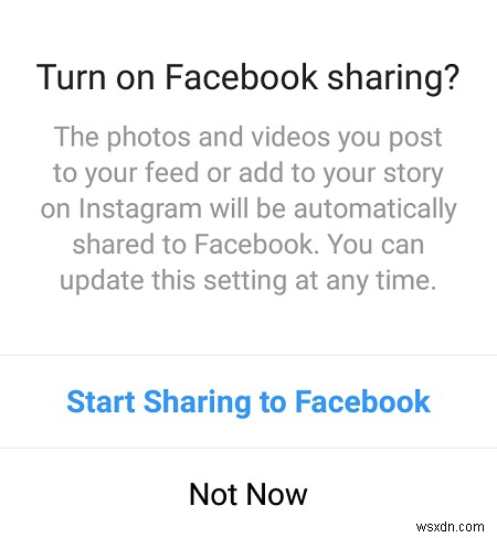 Sửa lỗi không thể chia sẻ ảnh từ Instagram lên Facebook