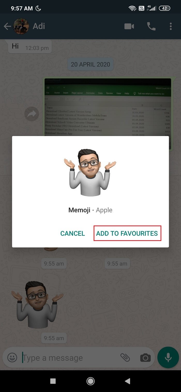 Cách sử dụng Hình dán Memoji trên WhatsApp dành cho Android